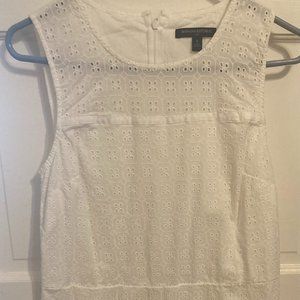 Banana Republic Factory White Cotton Eyelet Dress Women's Size 8